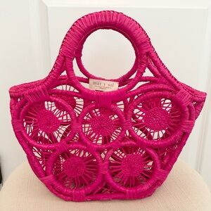 Mar Y Sol Pink Woven Summer Bag - Handmade Beach Bag